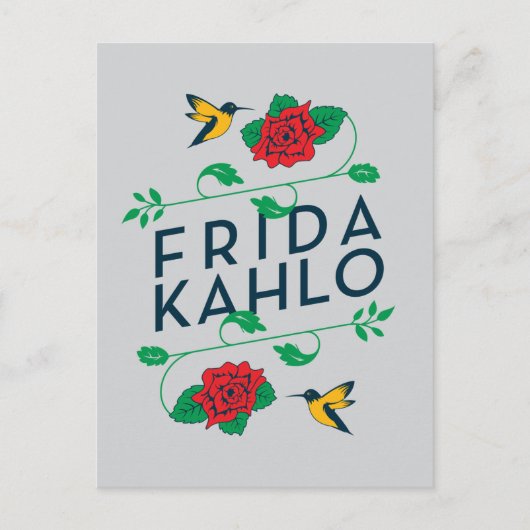Frida Kahlo | BlumenTypografie Postkarte (Vorderseite)