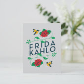 Frida Kahlo | BlumenTypografie Postkarte (Stehend Vorderseite)