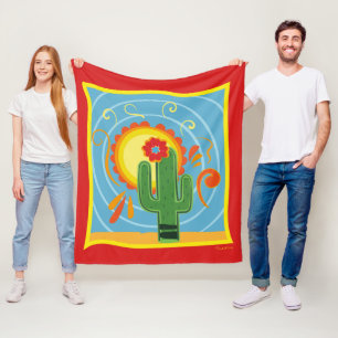 Frida Kahlo Cactus Graphic Fleecedecke