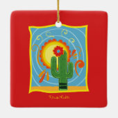 Frida Kahlo Cactus Graphic Keramikornament (Rückseite)