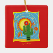 Frida Kahlo Cactus Graphic Keramikornament (Vorderseite)