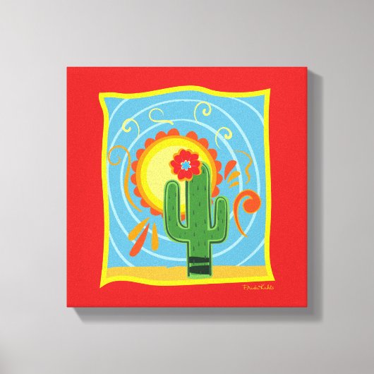 Frida Kahlo Cactus Graphic Leinwanddruck (Vorderseite)