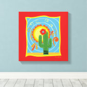 Frida Kahlo Cactus Graphic Leinwanddruck (Insitu (Holzboden))