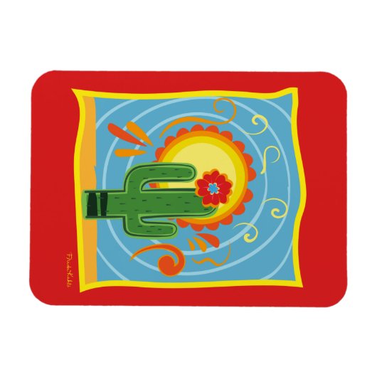 Frida Kahlo Cactus Graphic Magnet (Horizontal)