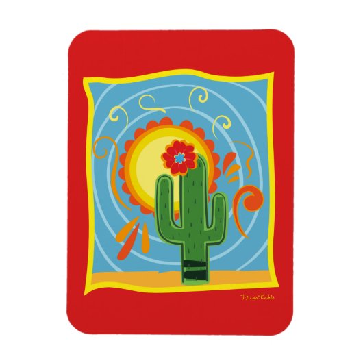 Frida Kahlo Cactus Graphic Magnet (Vertikal)