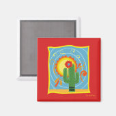 Frida Kahlo Cactus Graphic Magnet (Vorderseite/Rückseite)