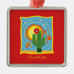 Frida Kahlo Cactus Graphic Ornament Aus Metall