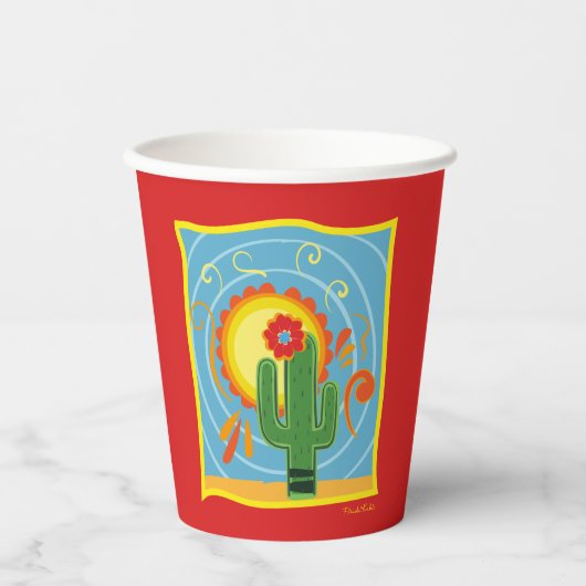 Frida Kahlo Cactus Graphic Pappbecher (Vorderseite)