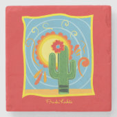Frida Kahlo Cactus Graphic Steinuntersetzer (Vorderseite)