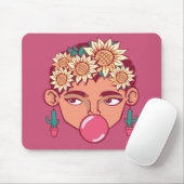 Frida Kahlo Cartoon Mousepad (Mit Mouse)