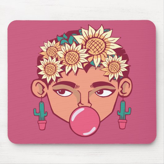 Frida Kahlo Cartoon Mousepad (Vorne)
