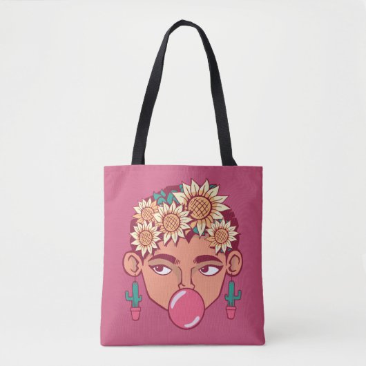 Frida Kahlo Cartoon Tasche (Vorderseite)