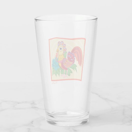 Frida Kahlo Chicken Graphic Glas (Rückseite)