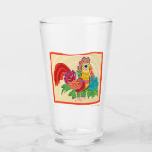 Frida Kahlo Chicken Graphic Glas (Vorderseite)