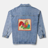 Frida Kahlo Chicken Graphic Jeansjacke (Rückseite)