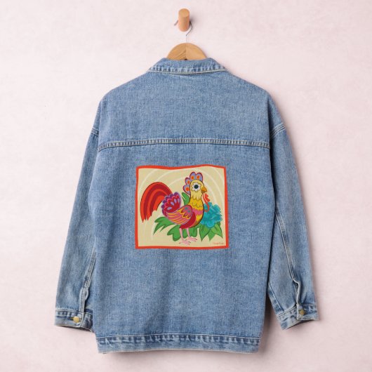 Frida Kahlo Chicken Graphic Jeansjacke (Hangar)