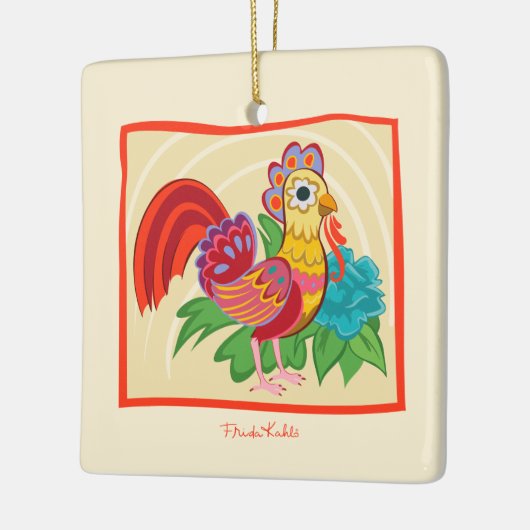 Frida Kahlo Chicken Graphic Keramikornament (Links)