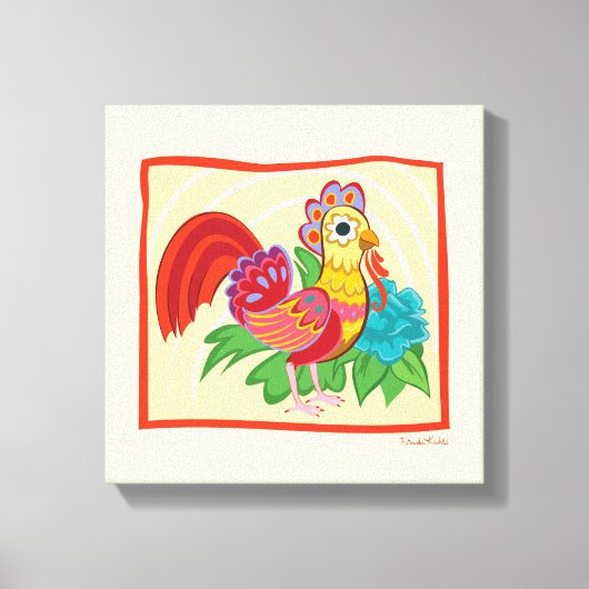 Frida Kahlo Chicken Graphic Leinwanddruck (Vorderseite)