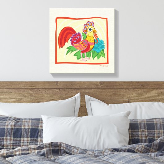 Frida Kahlo Chicken Graphic Leinwanddruck (Insitu (Schlafzimmer))