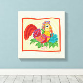Frida Kahlo Chicken Graphic Leinwanddruck (Insitu (Holzboden))