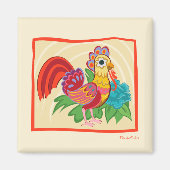 Frida Kahlo Chicken Graphic Magnet (Vorne)