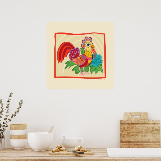 Frida Kahlo Chicken Graphic Poster (Küche)