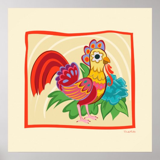 Frida Kahlo Chicken Graphic Poster (Vorne)