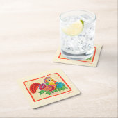 Frida Kahlo Chicken Graphic Rechteckiger Pappuntersetzer (Vor Ort)