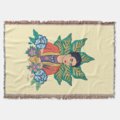 Frida Kahlo Colorful Floral Graphic Decke (Vorderseite)