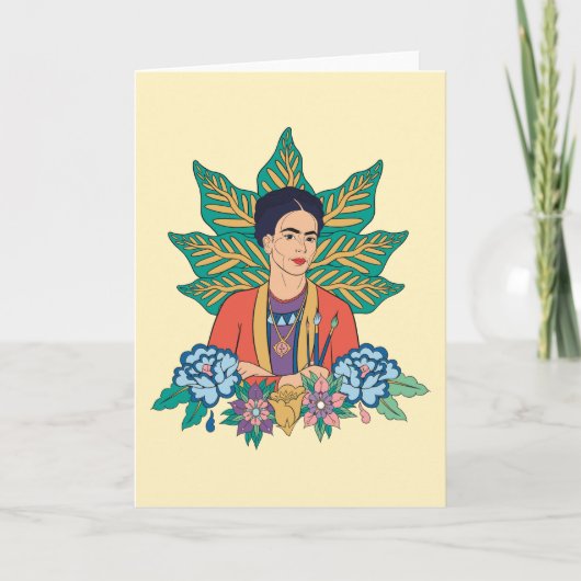 Frida Kahlo Colorful Floral Graphic Karte (Vorderseite)