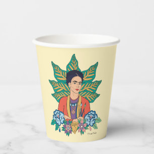 Frida Kahlo Colorful Floral Graphic Pappbecher