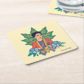Frida Kahlo Colorful Floral Graphic Rechteckiger Pappuntersetzer (angewinkelt)
