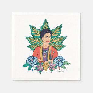 Frida Kahlo Colorful Floral Graphic Serviette