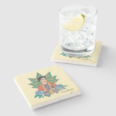 Frida Kahlo Colorful Floral Graphic Steinuntersetzer (Seitenansicht)