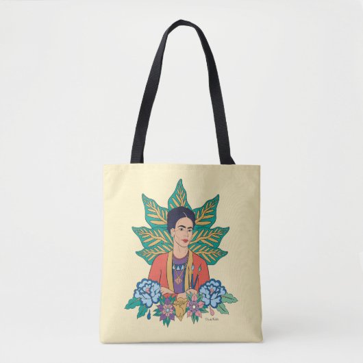Frida Kahlo Colorful Floral Graphic Tasche (Vorderseite)