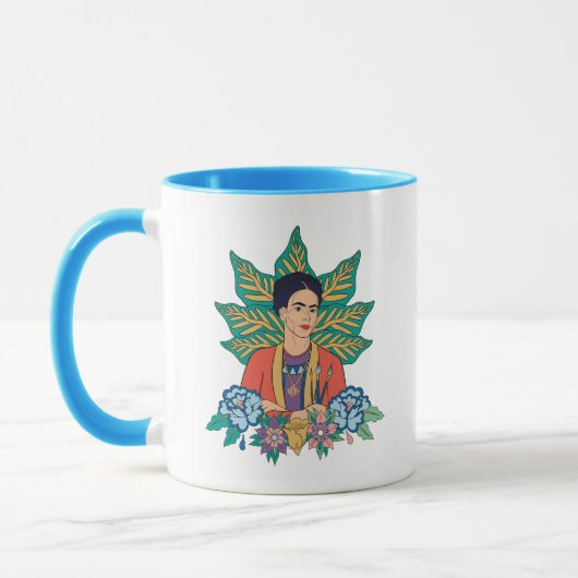 Frida Kahlo Colorful Floral Graphic Tasse (Links)