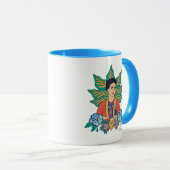 Frida Kahlo Colorful Floral Graphic Tasse (VorderseiteRechts)