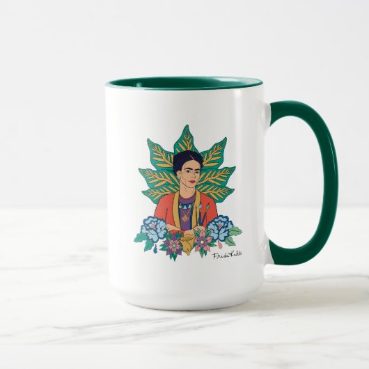 Frida Kahlo Colorful Floral Graphic Tasse (Rechts)