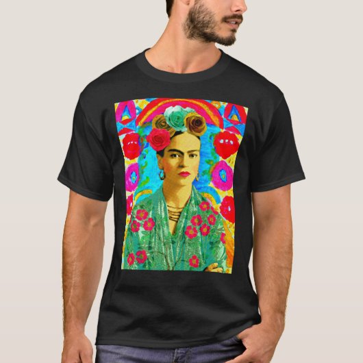 Frida Kahlo Colorful Floral T-Shirt (Vorderseite)
