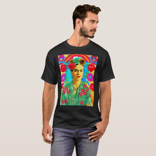Frida Kahlo Colorful Floral T-Shirt (Vorne ganz)