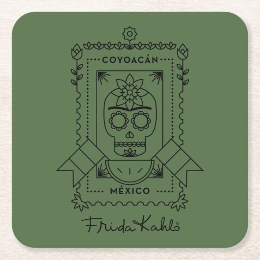 Frida Kahlo | Coyoacán Rechteckiger Pappuntersetzer (Vorderseite)