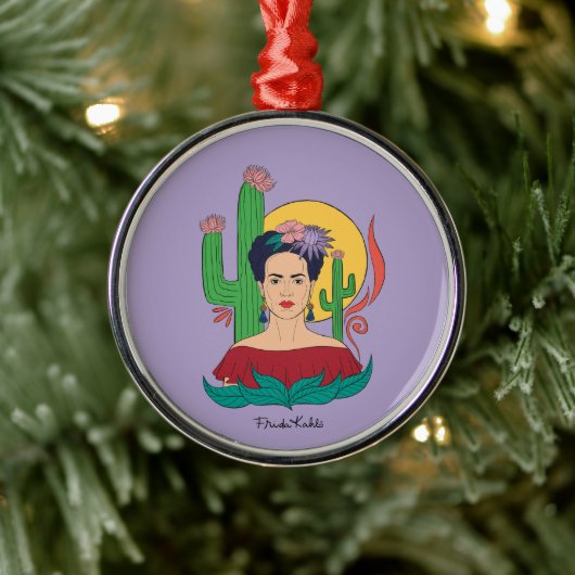 Frida Kahlo Desert Graphic Ornament Aus Metall (Baum)
