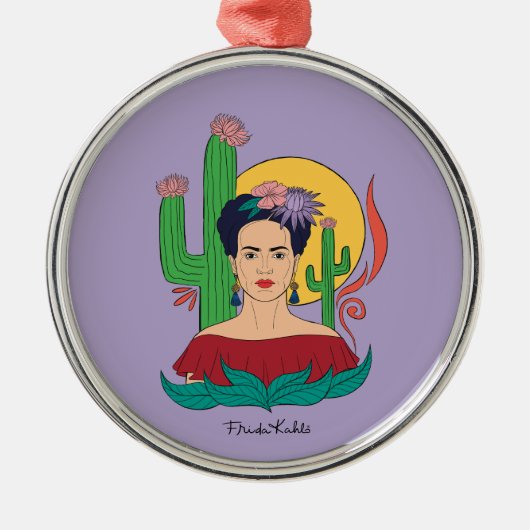 Frida Kahlo Desert Graphic Ornament Aus Metall (Vorne)