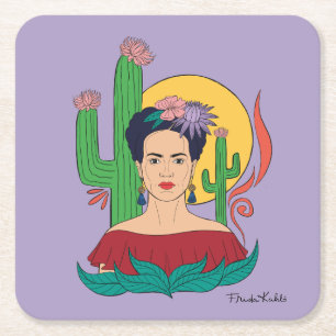 Frida Kahlo Desert Graphic Rechteckiger Pappuntersetzer