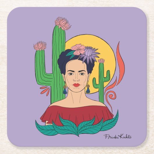 Frida Kahlo Desert Graphic Rechteckiger Pappuntersetzer (Vorderseite)