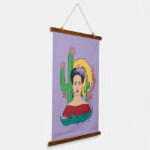 Frida Kahlo Desert Graphic Wandteppich Mit Holzrahmen (Gewinkelt)