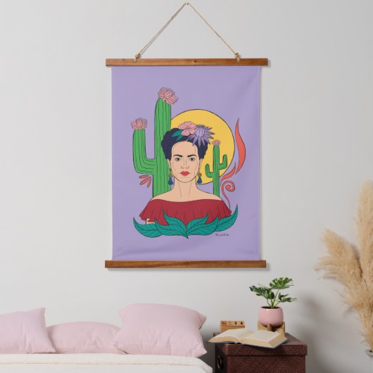 Frida Kahlo Desert Graphic Wandteppich Mit Holzrahmen (Schlafzimmer)