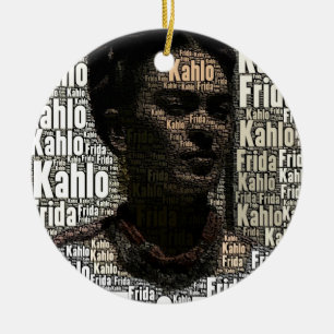 Frida Kahlo, die Porträt beschriftet Keramik Ornament
