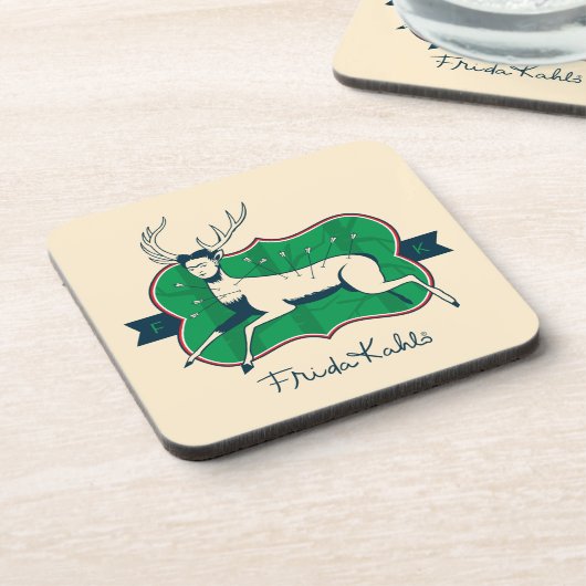 Frida Kahlo | die verletzten Rotwild Getränkeuntersetzer (Linke Seite)