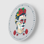 Frida Kahlo El Día de los Muertos Große Wanduhr (Winkel)